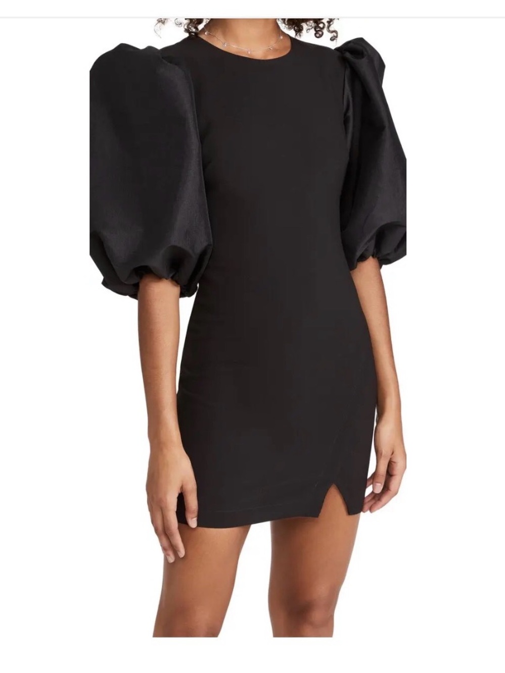 Puff-Sleeve Black Mini Dress NWT $248